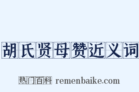 胡氏贤母赞近义词是什么意思的图片